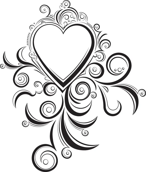 Kalp ile çiçek tasarım — Stok Vektör