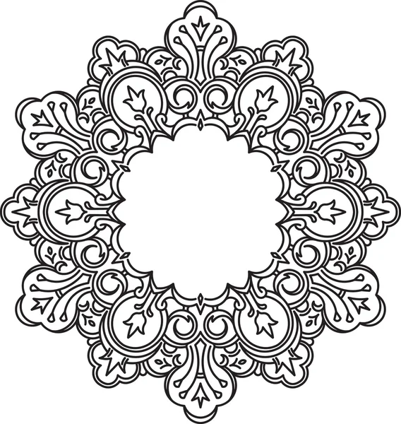 Zeshoekige, lace frame — Stockvector