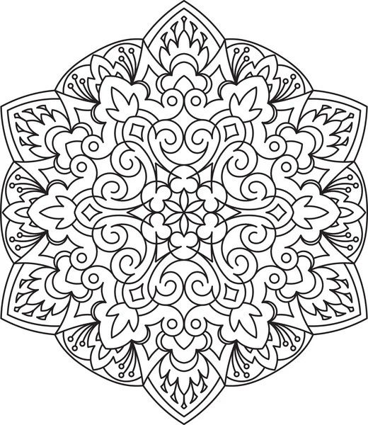 Diseño de encaje redondo negro - mandala — Archivo Imágenes Vectoriales