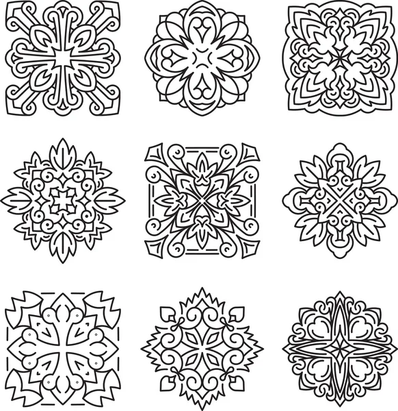 Set of 9 various design elements — Stock Vector