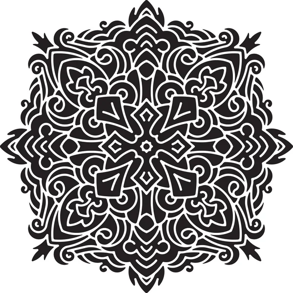 Diseño de encaje redondo negro - mandala — Archivo Imágenes Vectoriales