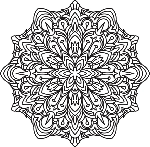 Elemento decorativo assimétrico - mandala de renda — Vetor de Stock