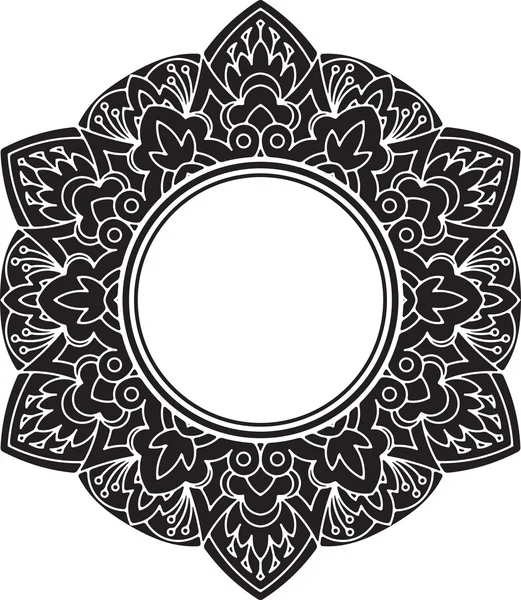 Hexagonal, black lace frame — Stock Vector