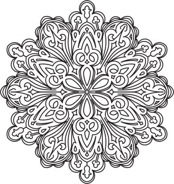 Yuvarlak dantel tasarım - soyut mandala