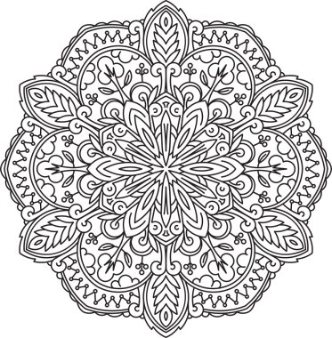 Yuvarlak dantel tasarım - soyut mandala