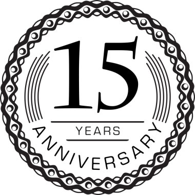 Vintage yıldönümü 15 yıl amblemi.