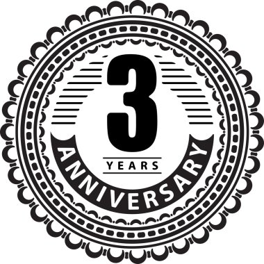 Vintage yıldönümü 3 yıl amblemi