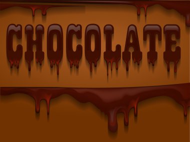 Resim yazısı çikolata koyu arka plan üzerine damlar