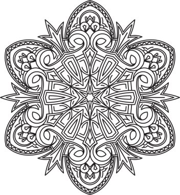 Yuvarlak dantel tasarım - soyut mandala