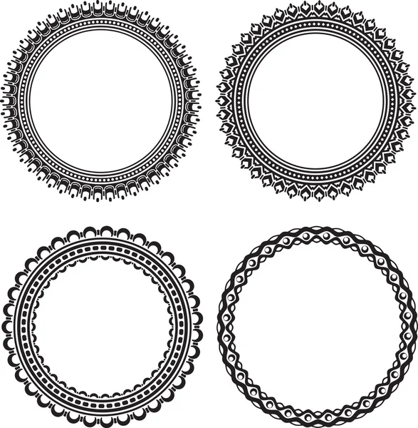 Set of 4  round frames — Stock Vector