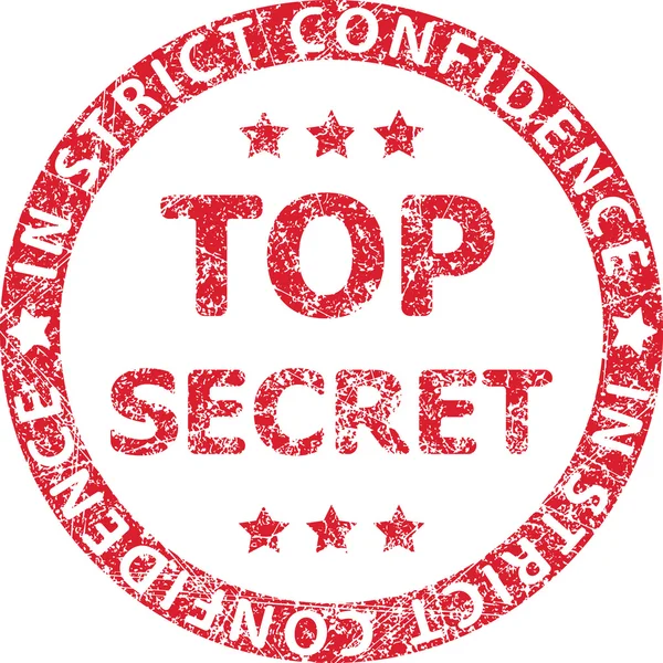 Tampon caoutchouc rouge top secret — Image vectorielle