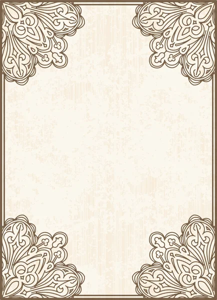 Decorative frame on aged background. — Stock Vector