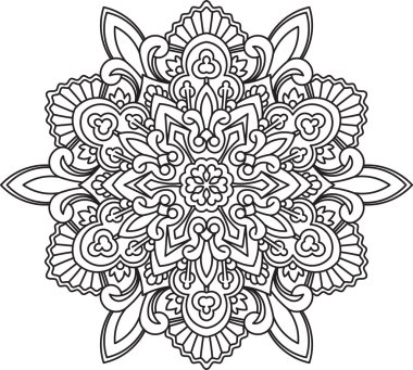 Yuvarlak dantel tasarım - soyut mandala