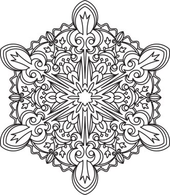 Yuvarlak dantel tasarım - soyut mandala