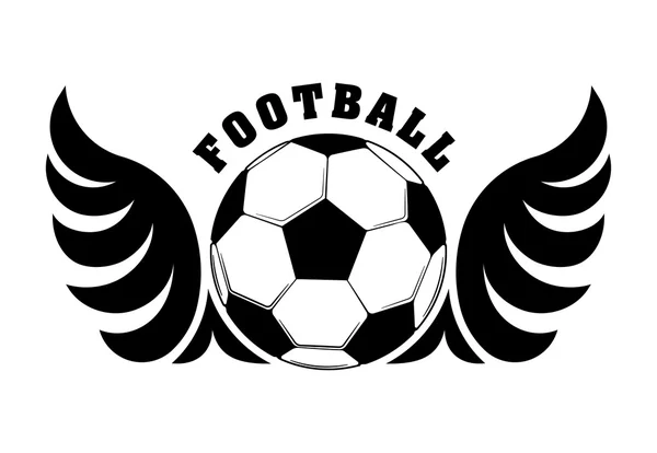 Piłka nożna logo skrzydła i piłka na godło o — Wektor stockowy