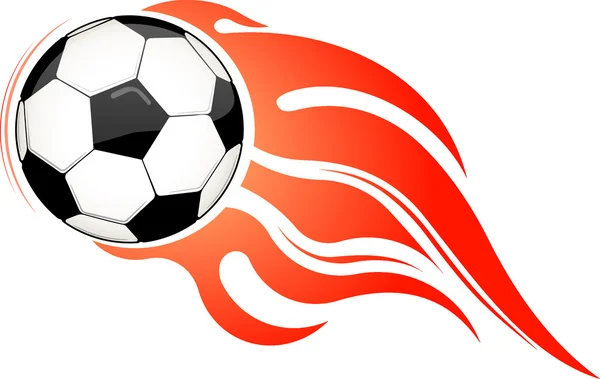 Bola flamejante. Logotipo de futebol . — Vetor de Stock