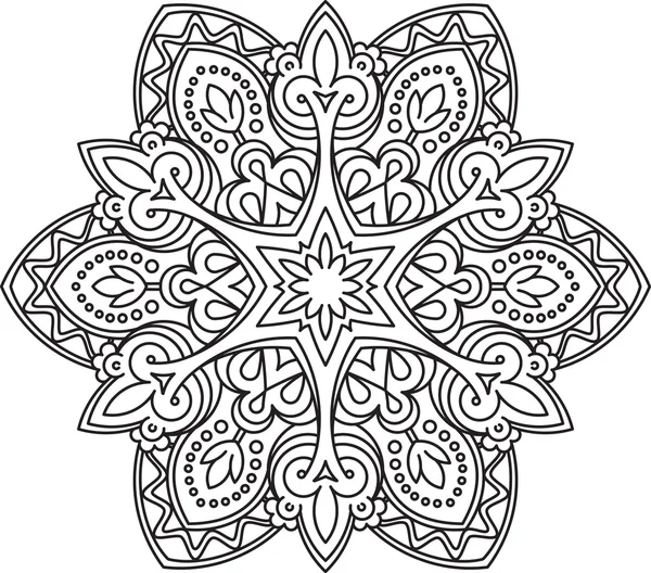 Diseño de encaje redondo abstracto - mandala — Vector de stock