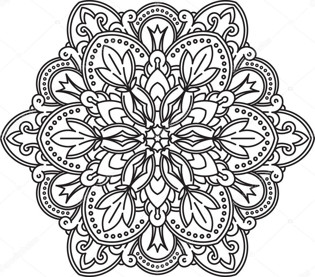 Abstract  round lace design - mandala