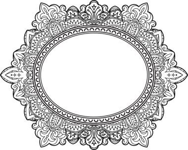 Oval çerçeve desen zengin dekore.