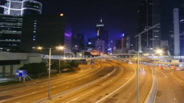 Hong Kong gece hareketli araba