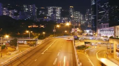 Hong Kong gece hareketli araba