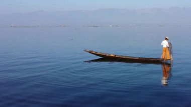 Inle Gölü geleneksel balıkçı, Myanmar