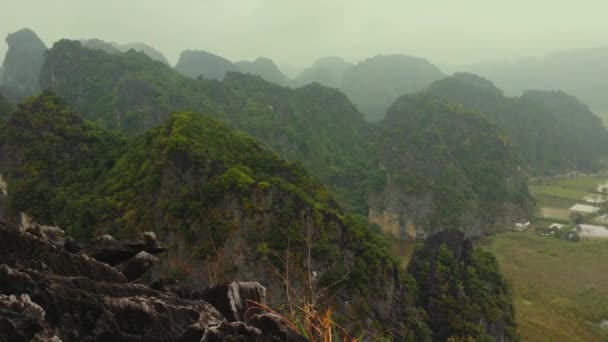 Vista panorâmica da aldeia vietmanesa — Vídeo de Stock