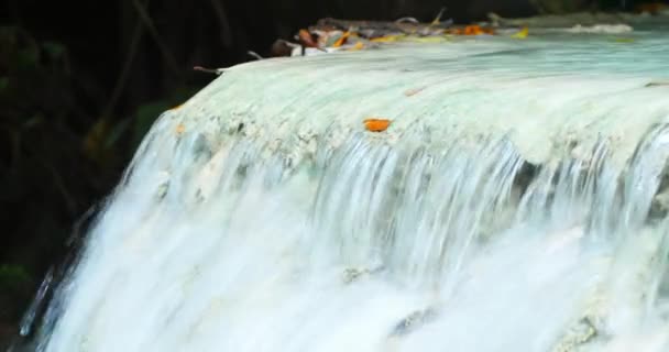 Borde de la cascada con agua limpia fresca — Vídeo de stock