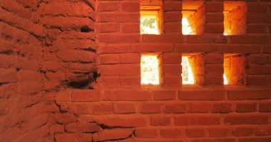 window inside in ancient Boddhist temple