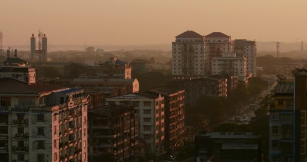 Yangon city panoramic view — Stock video