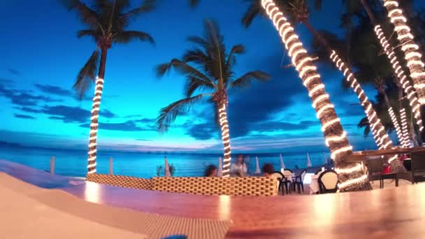 Time lapse video dell'attività del ristorante nell'isola tropicale di Boracay, Filippine — Video Stock