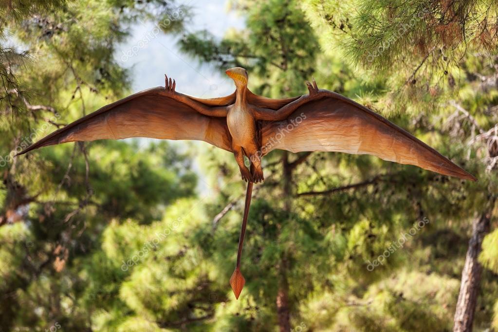 Pterodactyl near the nest with eggs in Dinosaur Park, Moscow, Russia Stock  Photo - Alamy