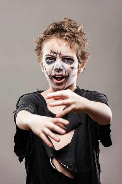 Screaming walking dead zombie child boy — Stock Photo, Image