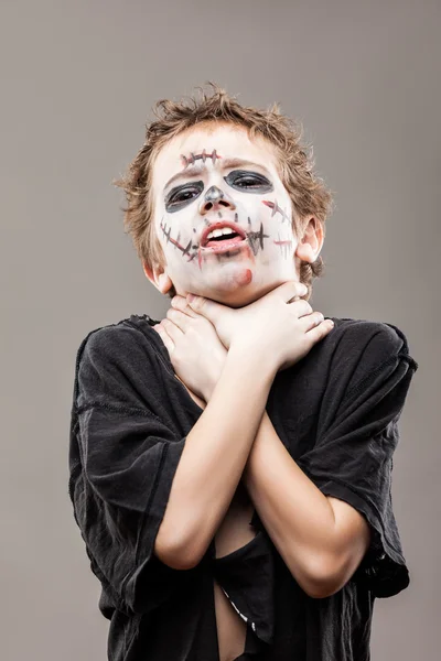 Screaming walking dead zombie child boy — Stock Photo, Image