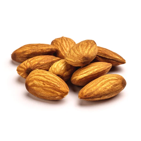 Group of almonds isolated on white — Stock Photo, Image
