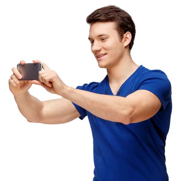 Hombre guapo aislado sobre fondo blanco — Foto de Stock