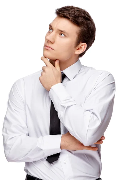 Guapo hombre de negocios con estilo sobre fondo blanco — Foto de Stock