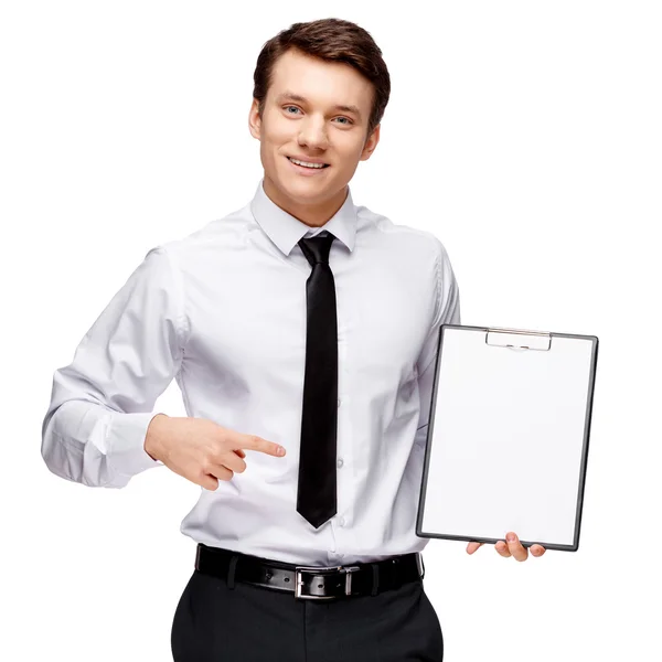 Guapo hombre de negocios con estilo sobre fondo blanco —  Fotos de Stock