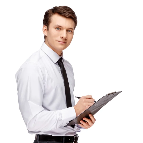 Handsome stylish businessman on white background — Stock Photo, Image