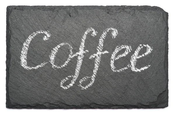 Kaffee handschriftliche Inschrift Schild auf Kreidetafel — Stockfoto