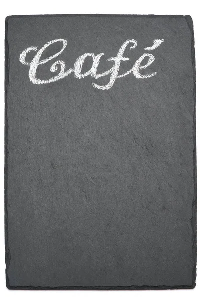 Cafe handgeschriebenes Hinweisschild auf Kreidetafel — Stockfoto