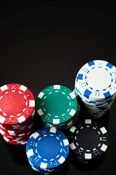 Background made of Casino chips top down view — Stock Photo, Image