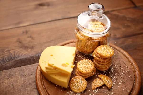 Cheese Biscuits on wooden background