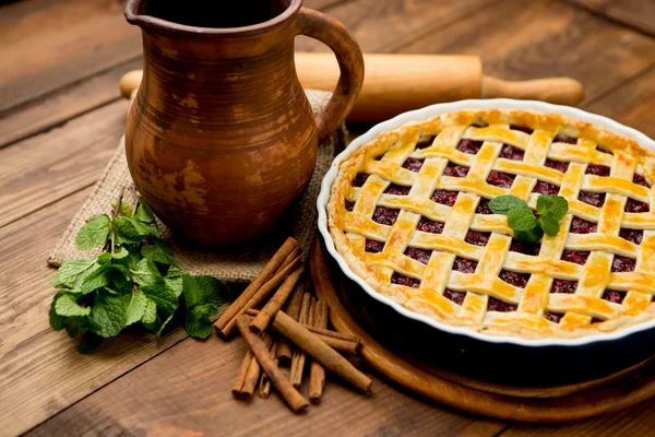 Tarte aux cerises maison — Photo