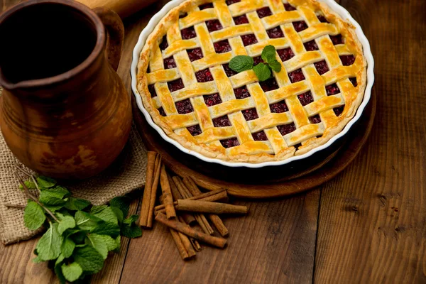 Tarte aux cerises maison — Photo