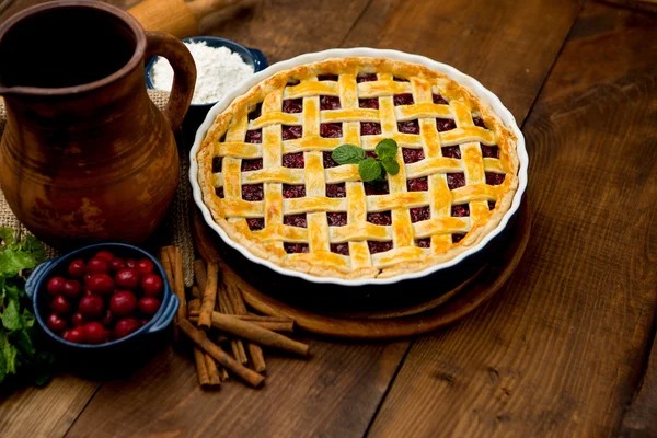 Tarte aux cerises maison — Photo