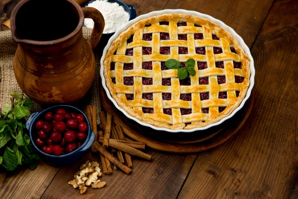 Tarta de cereza casera — Foto de Stock