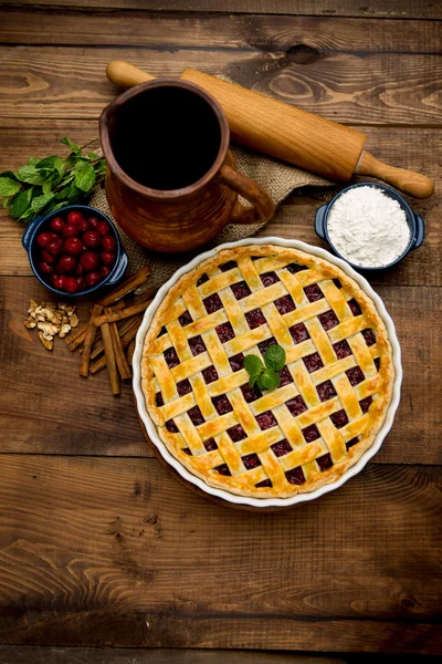 Tarte aux cerises maison — Photo