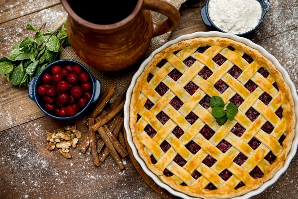 Tarta de cereza casera — Foto de Stock