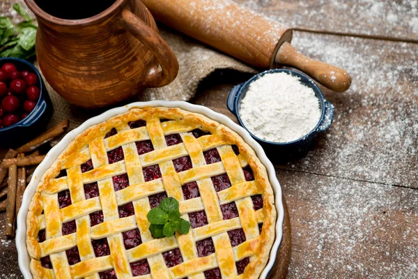 Tarta de cereza casera — Foto de Stock